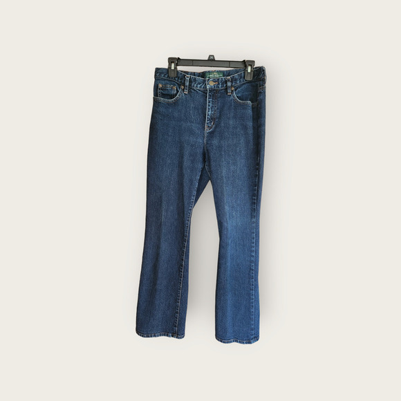 Lauren Ralph Lauren DarkWash Mid-rise Classic Bootcut Womens Jeans Size 10 - Picture 1 of 6